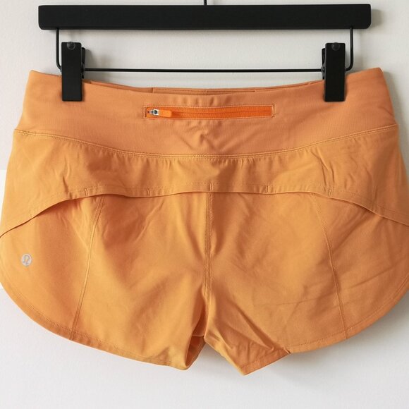 NWT LULULEMON MNOR Orange Lightweight Speed Up Low Rise 2.5" Lined Shorts 8 - Picture 6 of 9